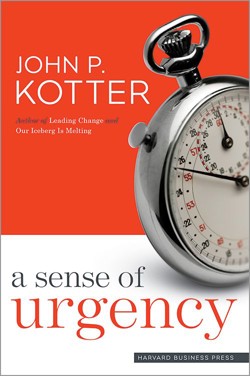 An image of the cover of the book "A Sense of Urgency"